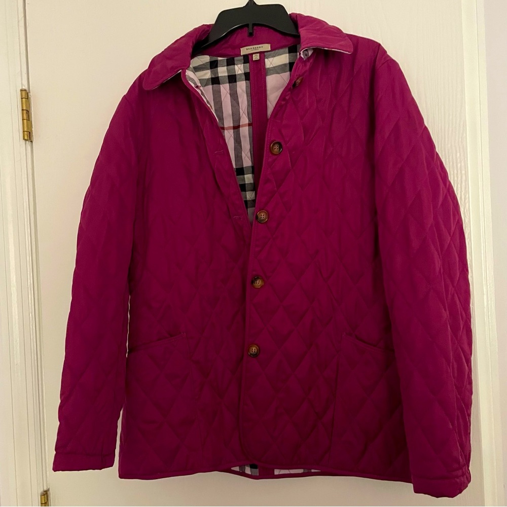 Plum Burberry coat